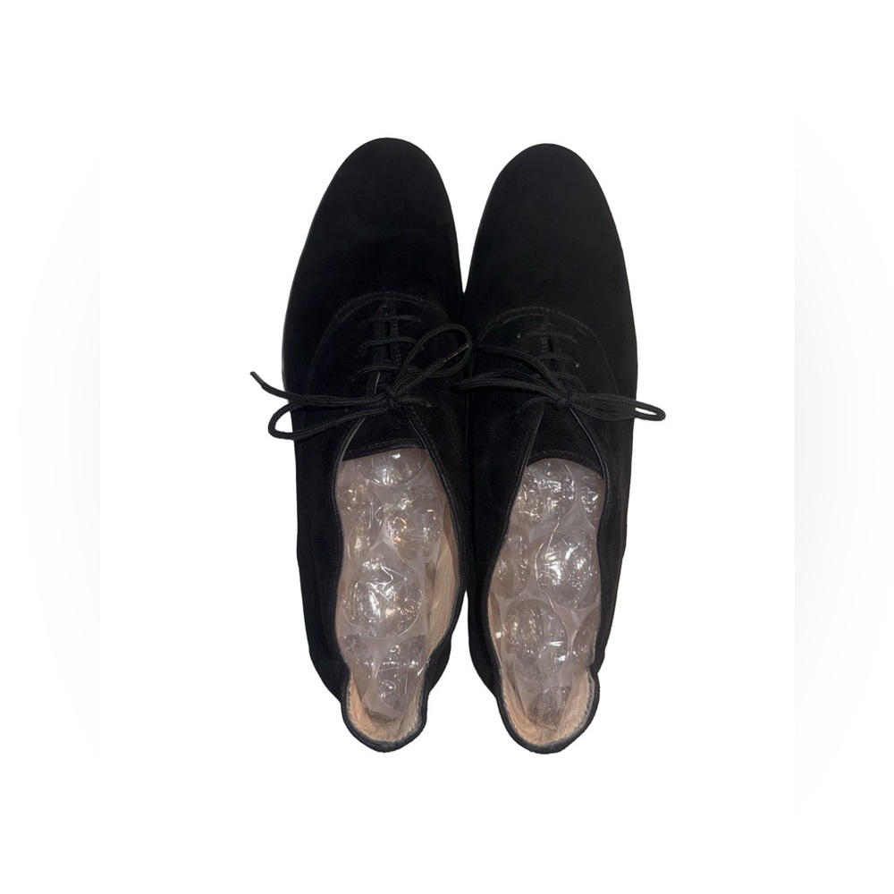 SILVIA FIORENTINA Black Suede Lace Up Oxford Flats Italy Size 6M- RARE Vintage - Picture 13 of 16